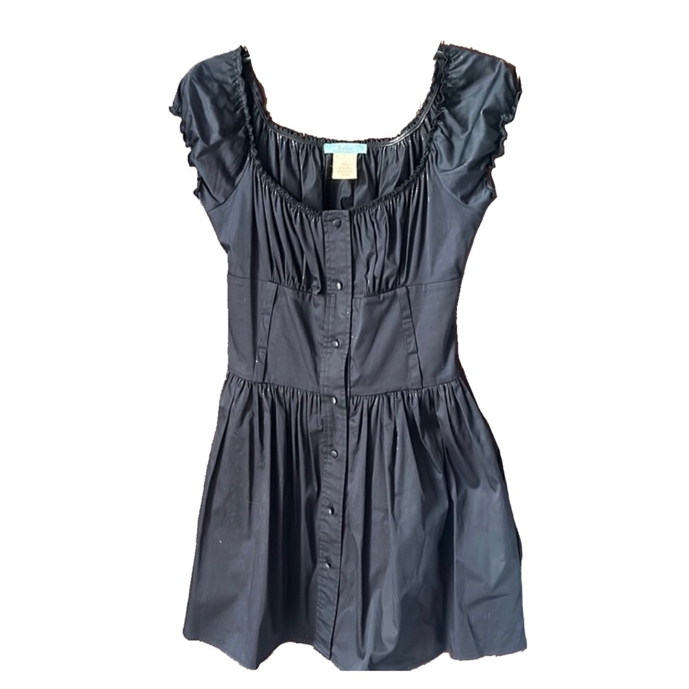 MARCIANO Vintage Babydoll Black Puff Sleeve Balletcore Corset Mini Dress size XS